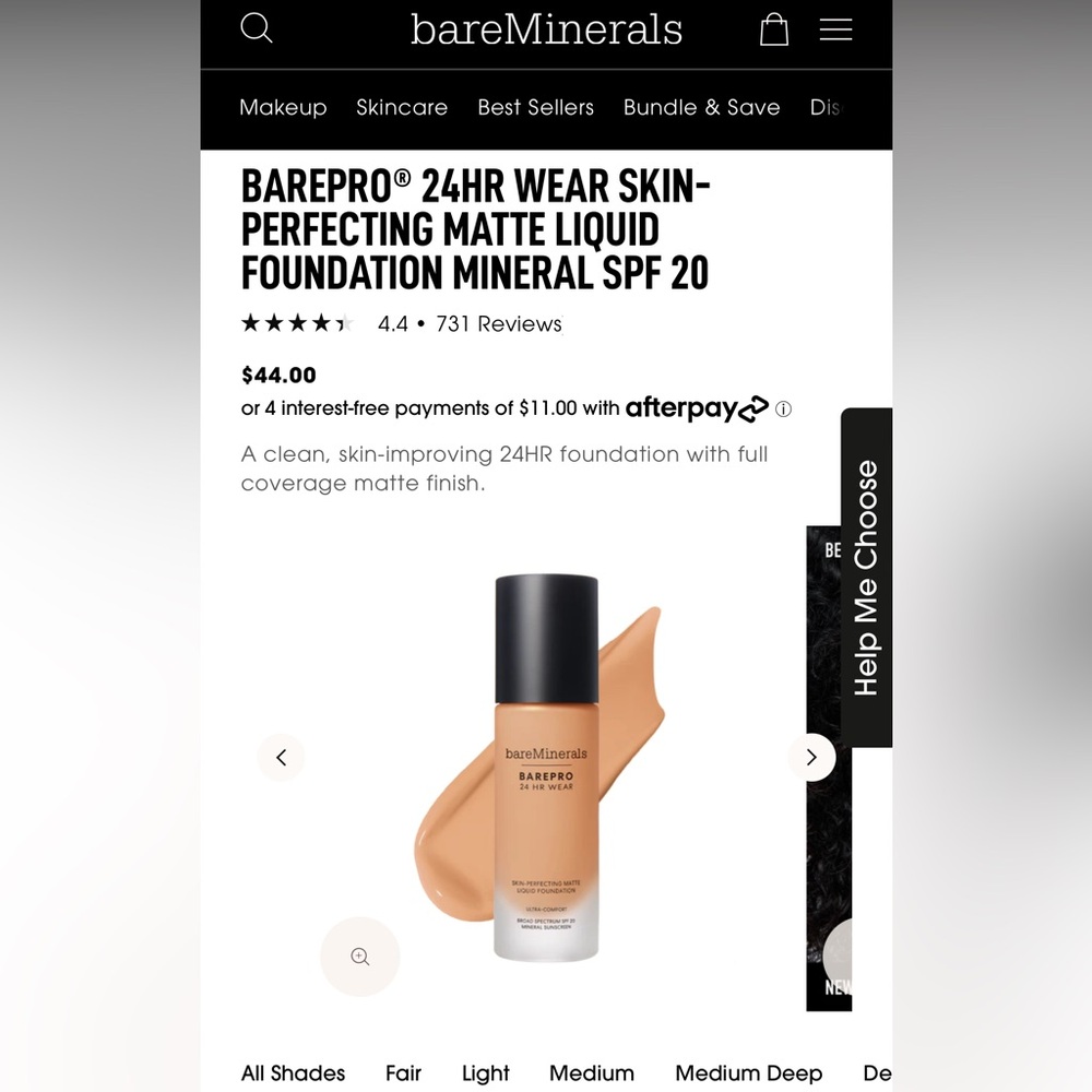Bareminerals Barepro 24 HR Wear Foundation - Medium 37 Warm